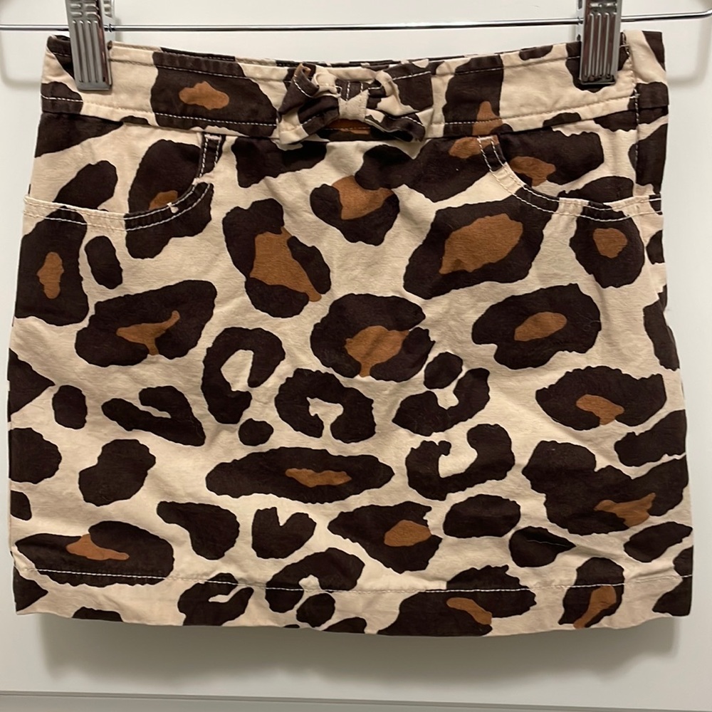 Gymboree skirt brown & tan leopard print girls size 7
